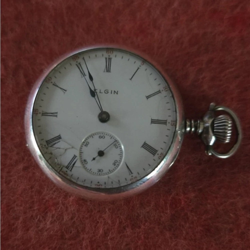 Vintage Running Elgin Sterling Silver Pocket Watch